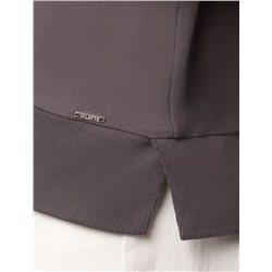 Свитшот из эластичного футера с принтом стразами