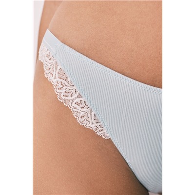 Braga brasileña tira algodón canalé azul