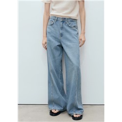 Jeans wideleg tiro medio