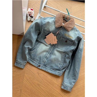 Джинсовая теплая куртка   Mi*u Mi*u 🩷