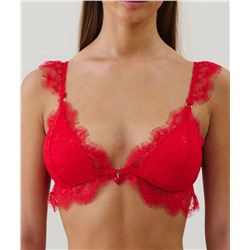 Sujetador triangular push-up de encaje