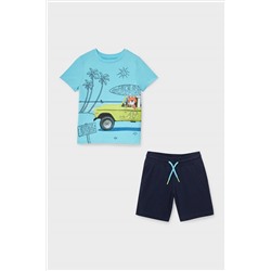 Set - Kurzarmshirt und Shorts - Bio-Baumwolle - 2 teilig