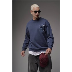 Свитшот  журавли синий