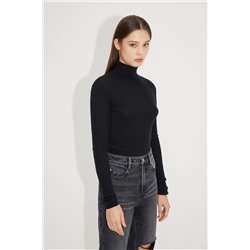 Jersey de lana y pelo de camello Negro