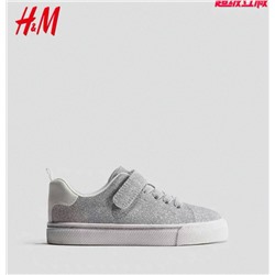 Блестящие кеды на липучке для девочек  H&M  оф сайт