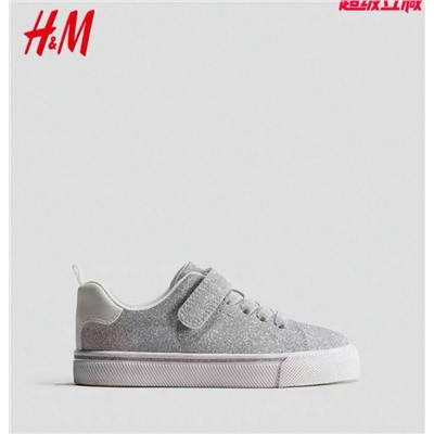 Блестящие кеды на липучке для девочек  H&M  оф сайт