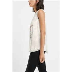Camiseta floral sin mangas
