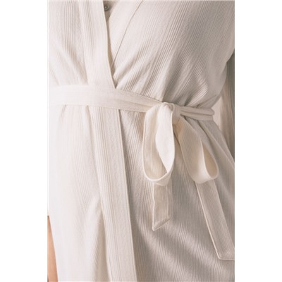 Bata "maternity" cinturón blanco