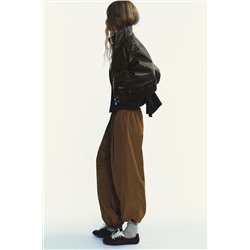 NYLON BALLOON TROUSERS WITH ELASTICATED CUFFS