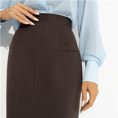 Юбка с разрезом, Дерзкая элегантность (коричневая)