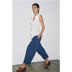 LINEN RUFFLE SHIRT ZW COLLECTION