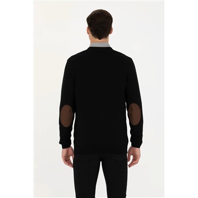 Erkek Siyah Basic Triko Hırka