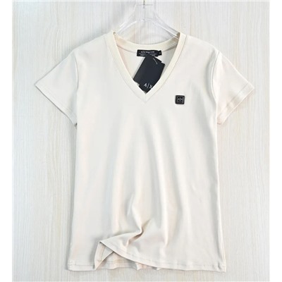 Удобная мягкая хлопковая футболка с V-образным вырезом  АРМАН*И