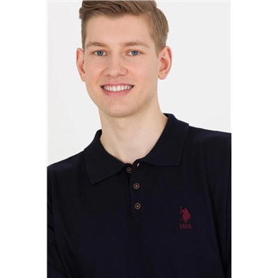 Erkek Lacivert Polo Yaka Triko Kazak