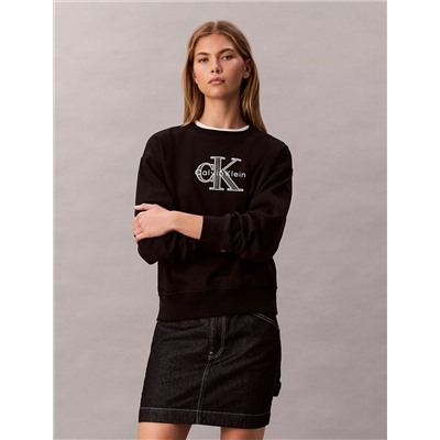 Fleece Foil Monologo Relaxed Sweatshirt