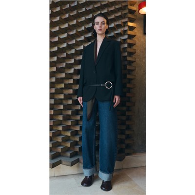 Jeans balloon bajo vuelto