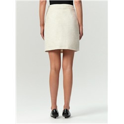 Юбка мини из твида с добавлением льна, S1090/neige