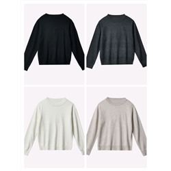 Женский кашемировый пуловер с круглым вырезом АЙСИК*Л