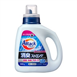 KAO Гель для стирки Attack DEO 24h Deodorant Strong цвет черн белья дезодор аром свеж трав 900гр бут