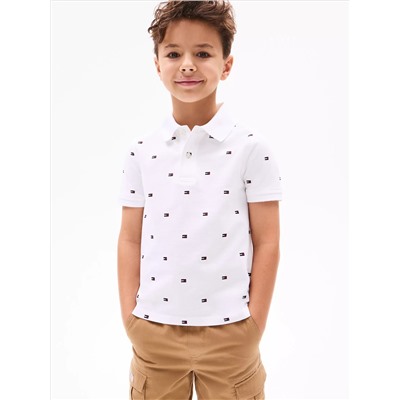 Kids' Allover Flag Print Polo