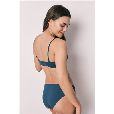 Top triangular liso clean cut azul