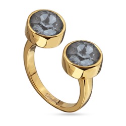 Кольцо Теннис (кристаллы SW дымчато-серые 8мм; покрытие золото), Есть комплект