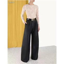 Zimmermann сетчатый кружевной топ с длинными рукавами и цветочным узором, черный, абрикосовый, белый, S-XL, [размер L; обхват груди 86, длина рукава 60, длина платья 75]