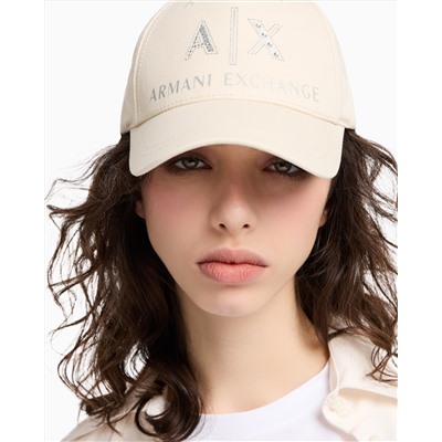 Visor hat with rhinestone logo