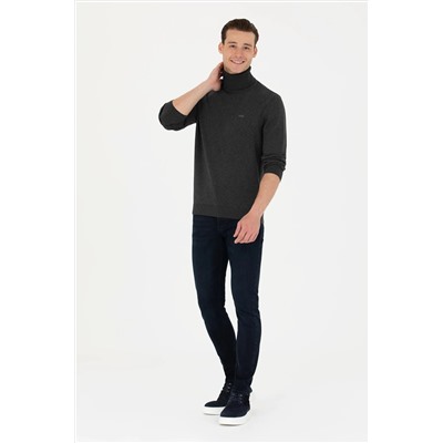 Erkek Antrasit Melanj Basic Kazak