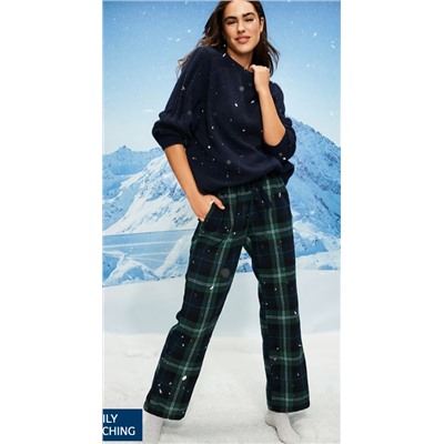 Mid-Rise Plaid Flannel Pajama Pants for Women