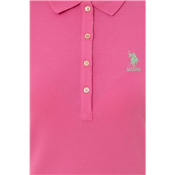 Kadın Pembe Basic Polo Yaka Tişört