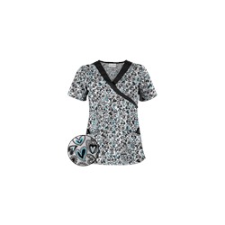 UA Change Of Heart Black Mock Wrap Scrub Top