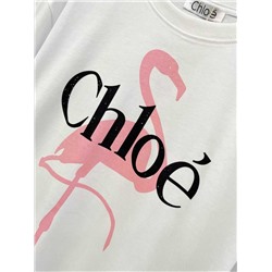 Женская футболка свободного кроя / овер с отворотами на рукавах  Chlo*e
