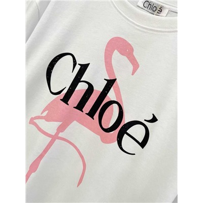 Женская футболка свободного кроя / овер с отворотами на рукавах  Chlo*e