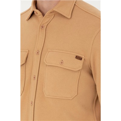Erkek Camel Uzun Kollu Gömlek
