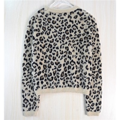 Жаккардовый свитер с леопардовым принтом ЗАР*А