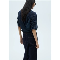 Jeans wideleg rinse wash cinturón