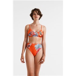 Top bikini triángulo corales