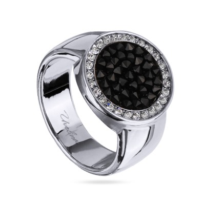 Кольцо Галактика (кристаллы SW черные; покрытие родий), Есть комплект