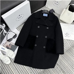 Распродажа Настоятельно рекомендуем серию ранней осени и зимы 2023 года Пра* кашемировое пальто средней длины с лацканами, карманы из шерстяного меха, карман с надписью с логотипом, два цвета