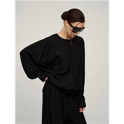 Черная блузка «Паук» с кольцом на рукаве