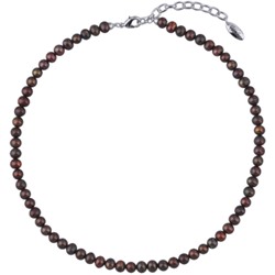 Колье (жемчуг шоколадный 5-6мм; покрытие родий) 38-45см, Есть комплект