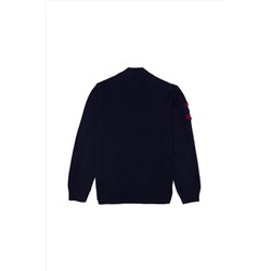 Erkek Çocuk Lacivert Fermuarlı Triko Hırka