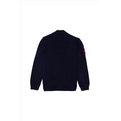 Erkek Çocuk Lacivert Fermuarlı Triko Hırka