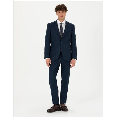 %100 Yün Lacivert Slim Fit Takım Elbise
