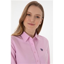 Kadın Pembe Uzun Kollu Basic Gömlek