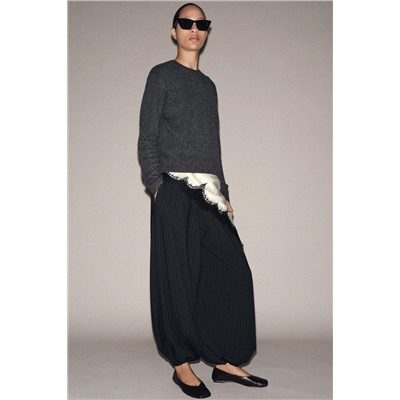 ZW COLLECTION PINSTRIPE BALLOON TROUSERS