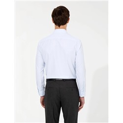 Açık Mavi Slim Fit Armürlü Gömlek
