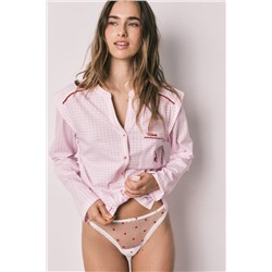 Tanga tul flocado blanco