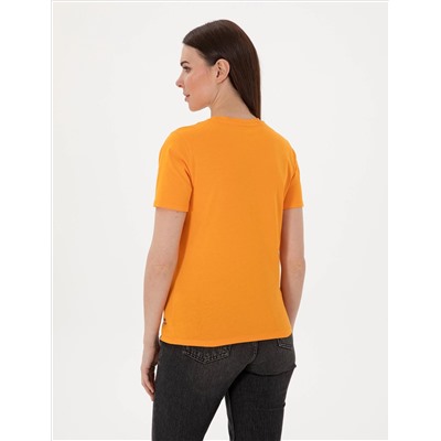 Turuncu Regular Fit Basic Tişört